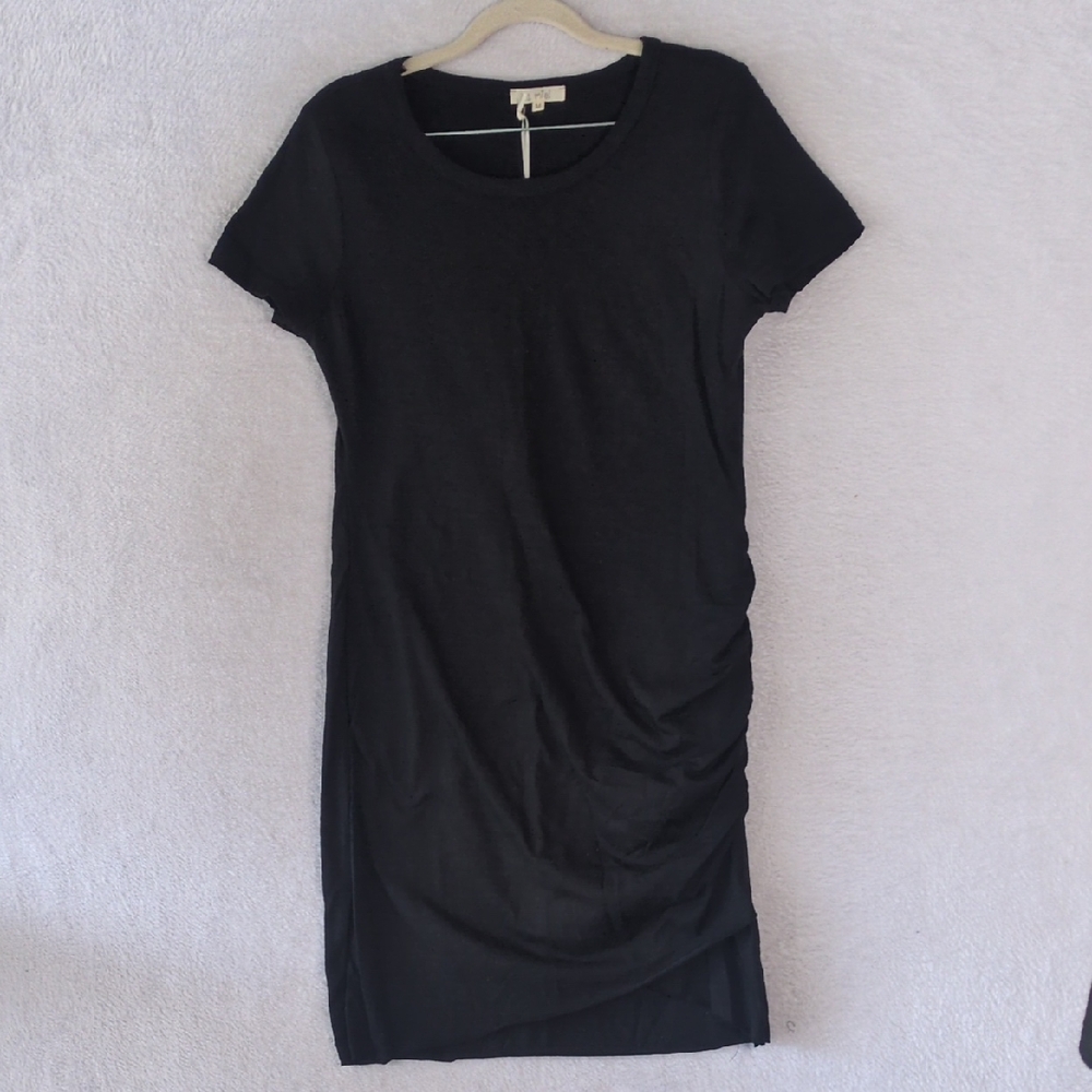 La Miel Women's Ruched Bodycon Modest T Shirt Dress‎ Size M